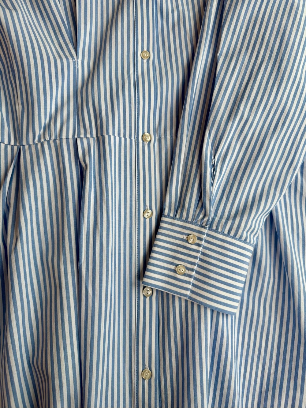 Abercrombie & Fitch Blue Pleated Long Sleeve Shirt Dress Size Large Tall NWT - Picture 10 of 10